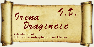 Irena Draginčić vizit kartica